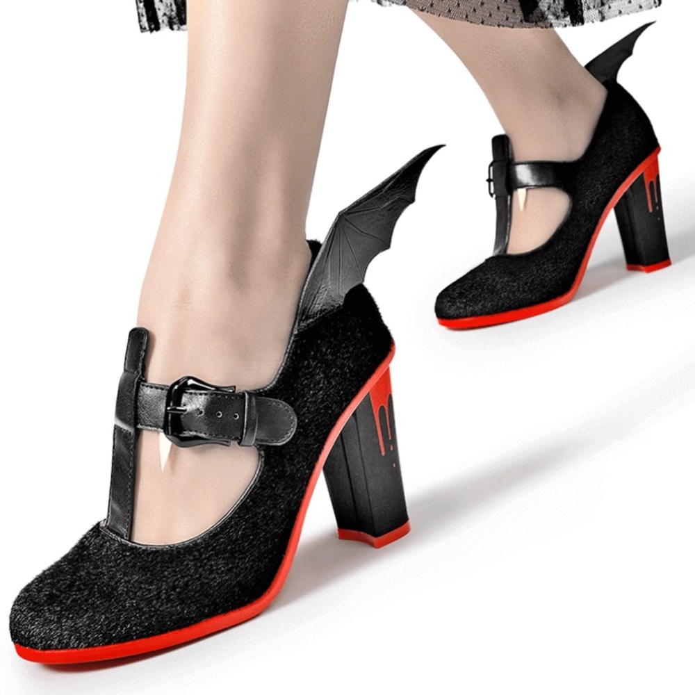 VAMP MARYJANES SPOOKY HEELS GOTH size 40\10